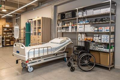 A store room for medical equipment.