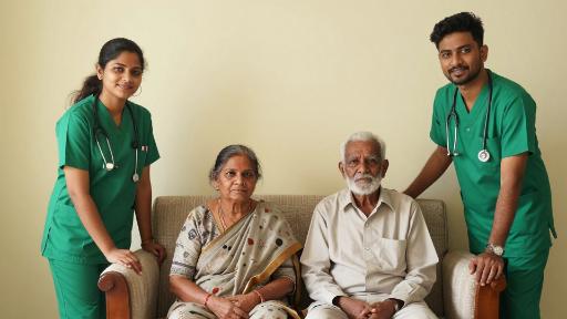 Caregiver Coupe looking after an Elderly Couple.