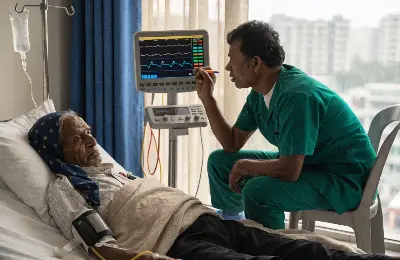 A diploma nurse monitoring vital signs of a patient.